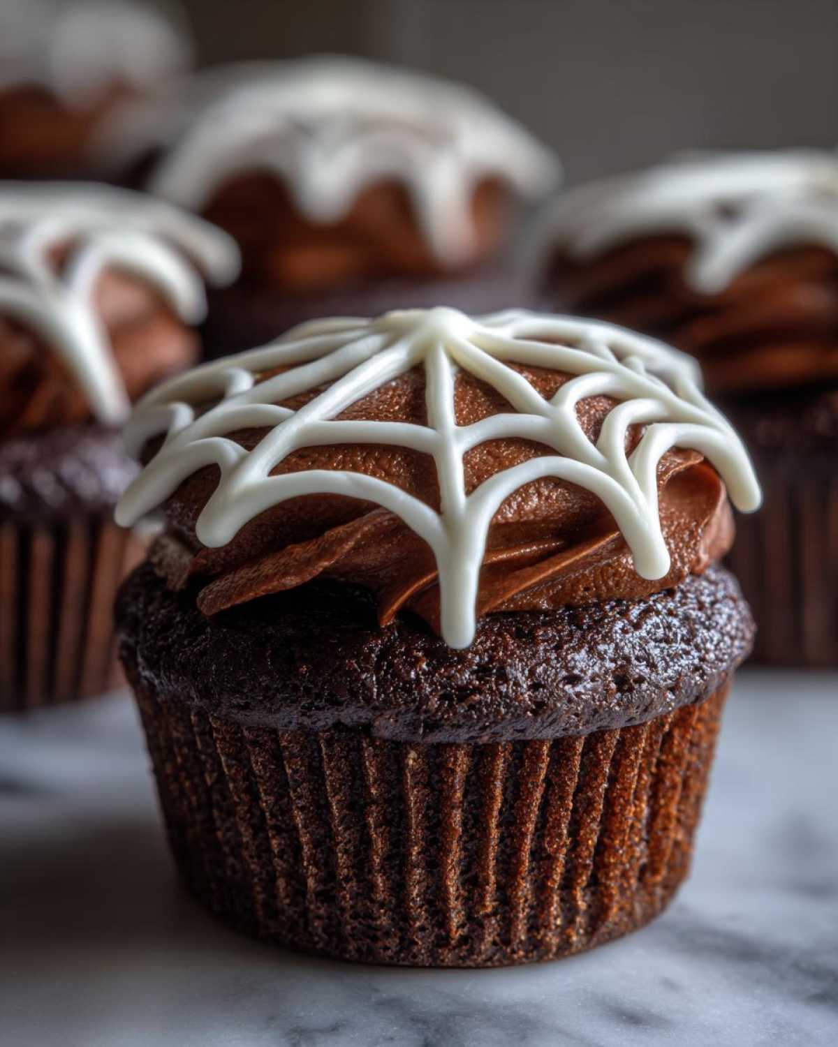 Spooky Spiderweb Cupcakes (Halloween Party Treat) - detail 1