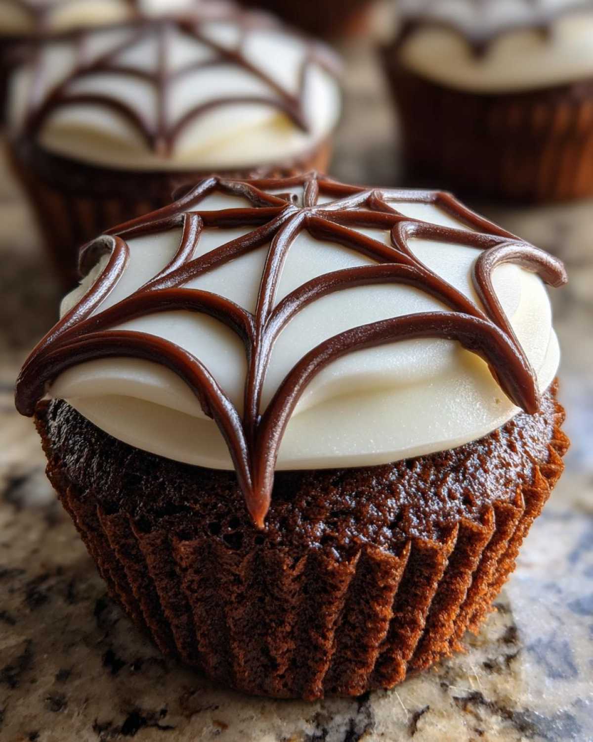 Spooky Spiderweb Cupcakes (Halloween Party Treat) - detail 2