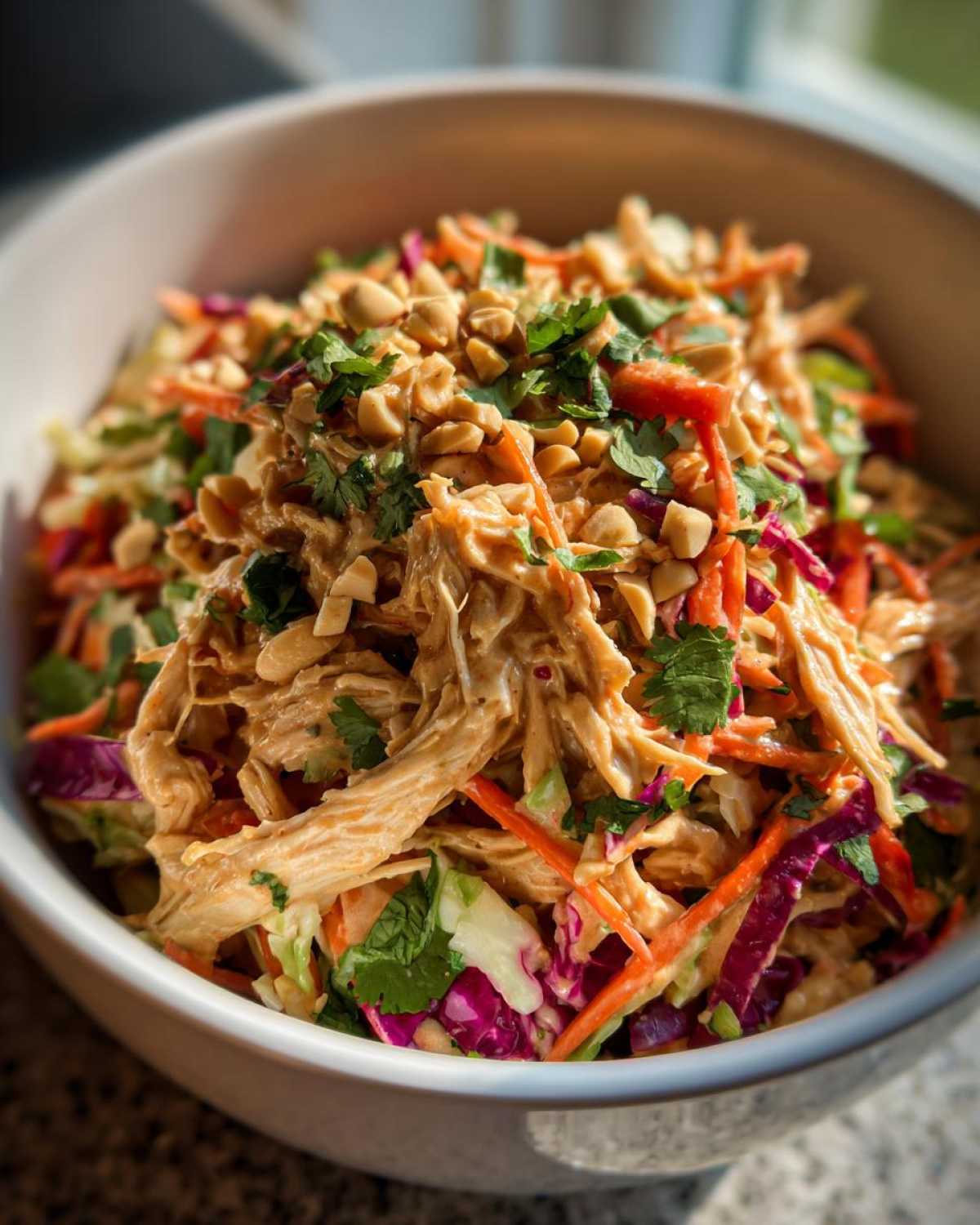 Thai Peanut Chicken Salad (Meal Prep Crunchy Lunch) - detail 2