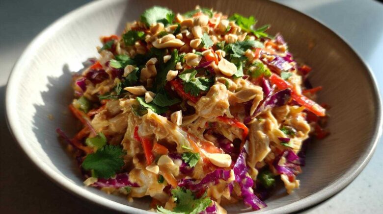 Thai Peanut Chicken Salad (Meal Prep Crunchy Lunch)