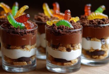 Worms & Dirt Pudding Cups (Creepy Halloween Dessert)