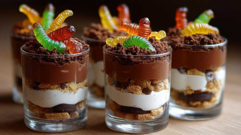 Worms & Dirt Pudding Cups (Creepy Halloween Dessert)