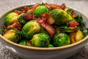 Air Fryer Maple Bacon Brussels Sprout Bites