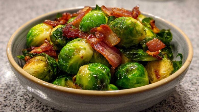 Air Fryer Maple Bacon Brussels Sprout Bites