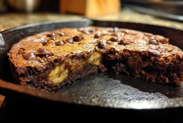 Banana Fudgy Brownie Skillet