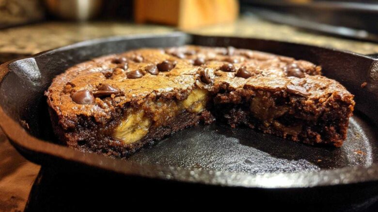Banana Fudgy Brownie Skillet