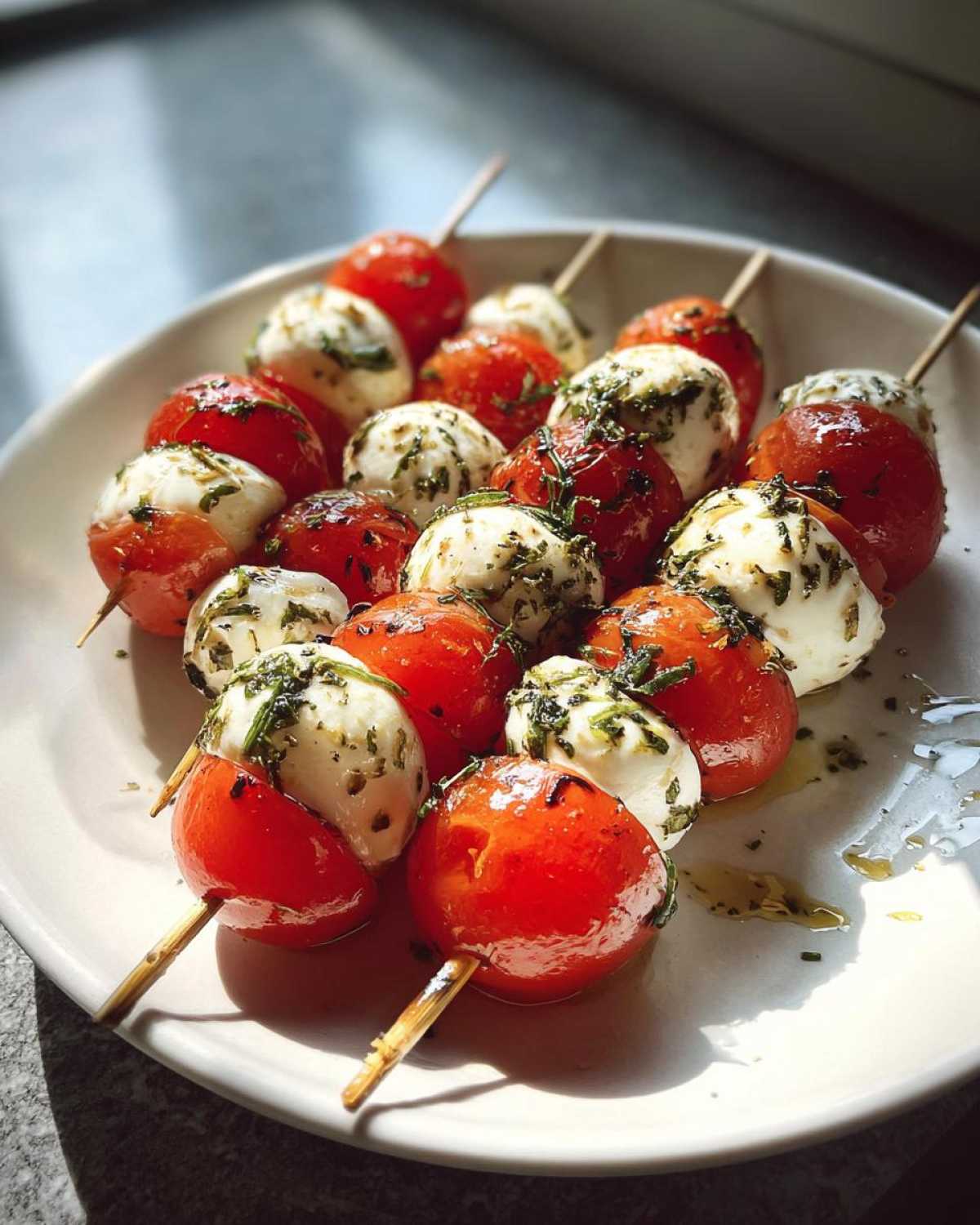Basil Tomato Mozzarella Skewers - detail 1