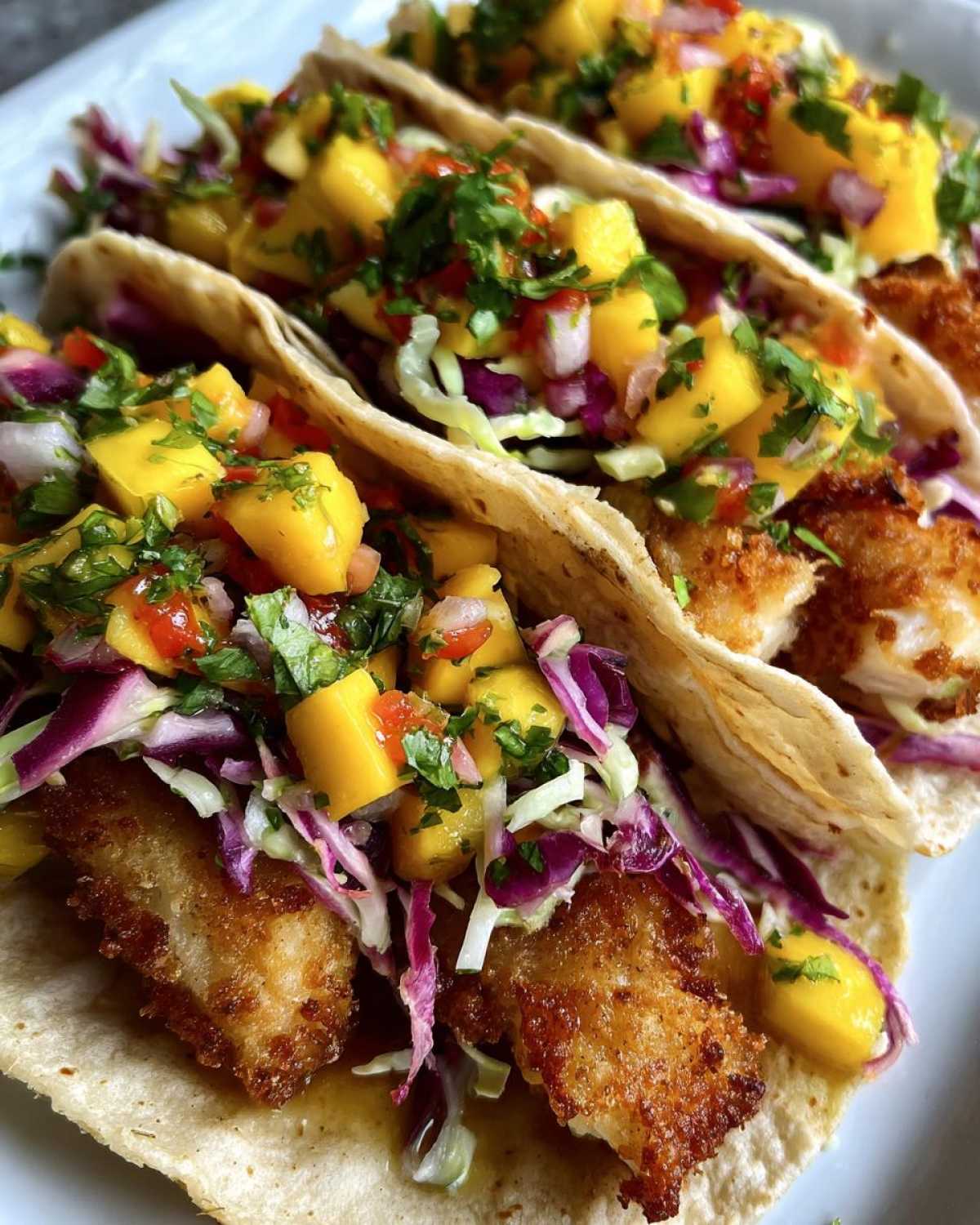 Beer-Battered Fish Tacos with Mango Slaw - detail 4