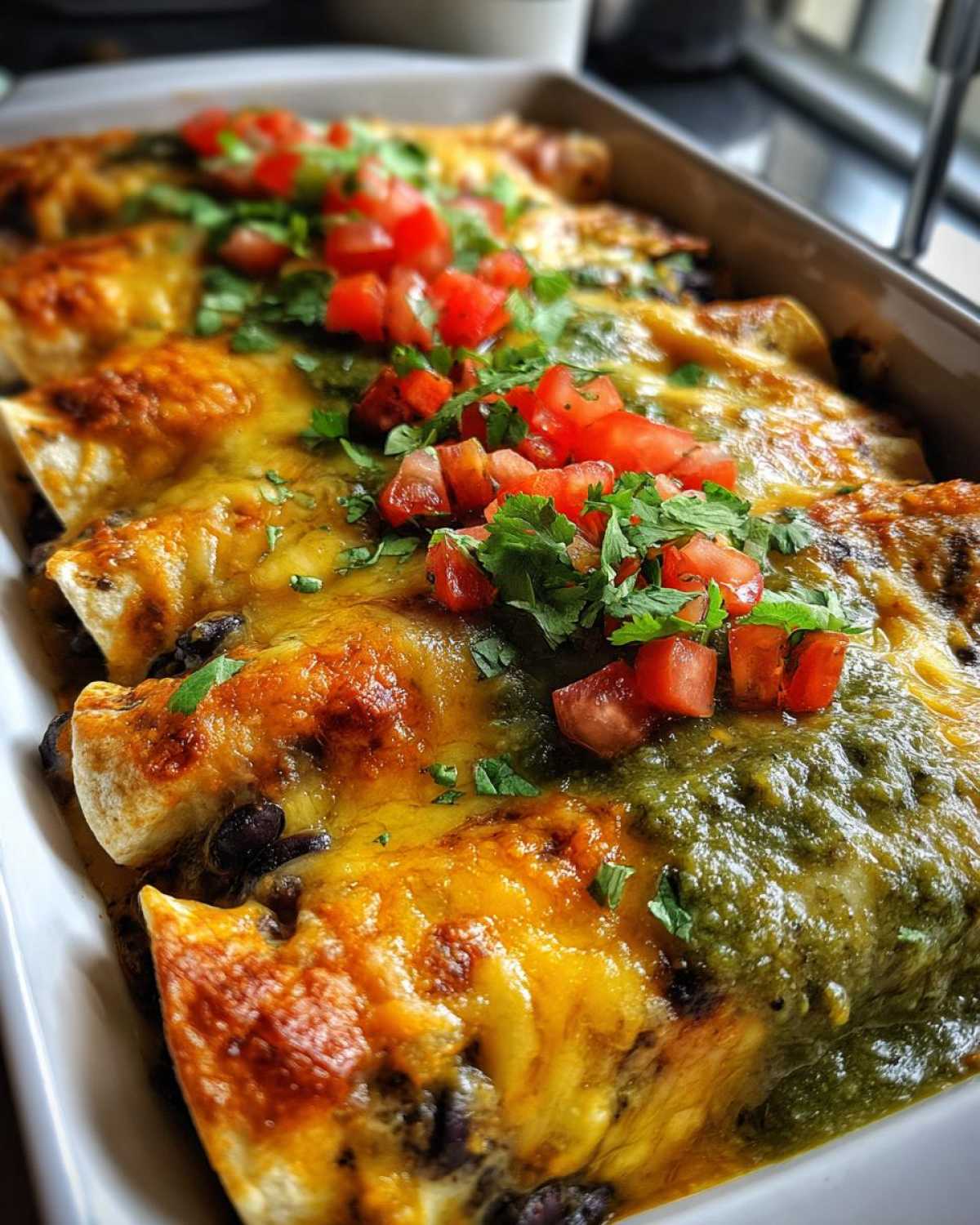 Black Bean Enchiladas with Green Chili - detail 1