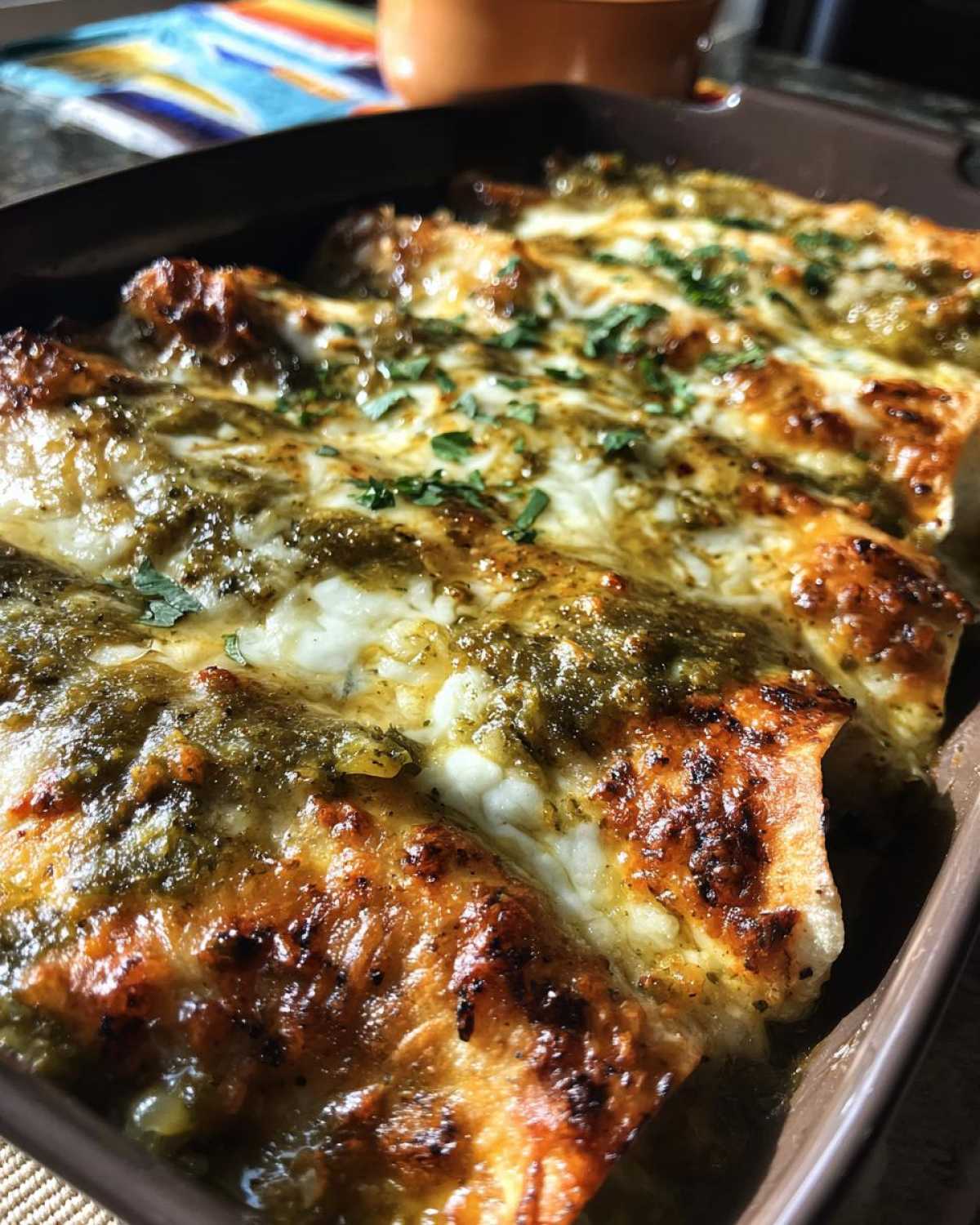 Black Bean Enchiladas with Green Chili - detail 3