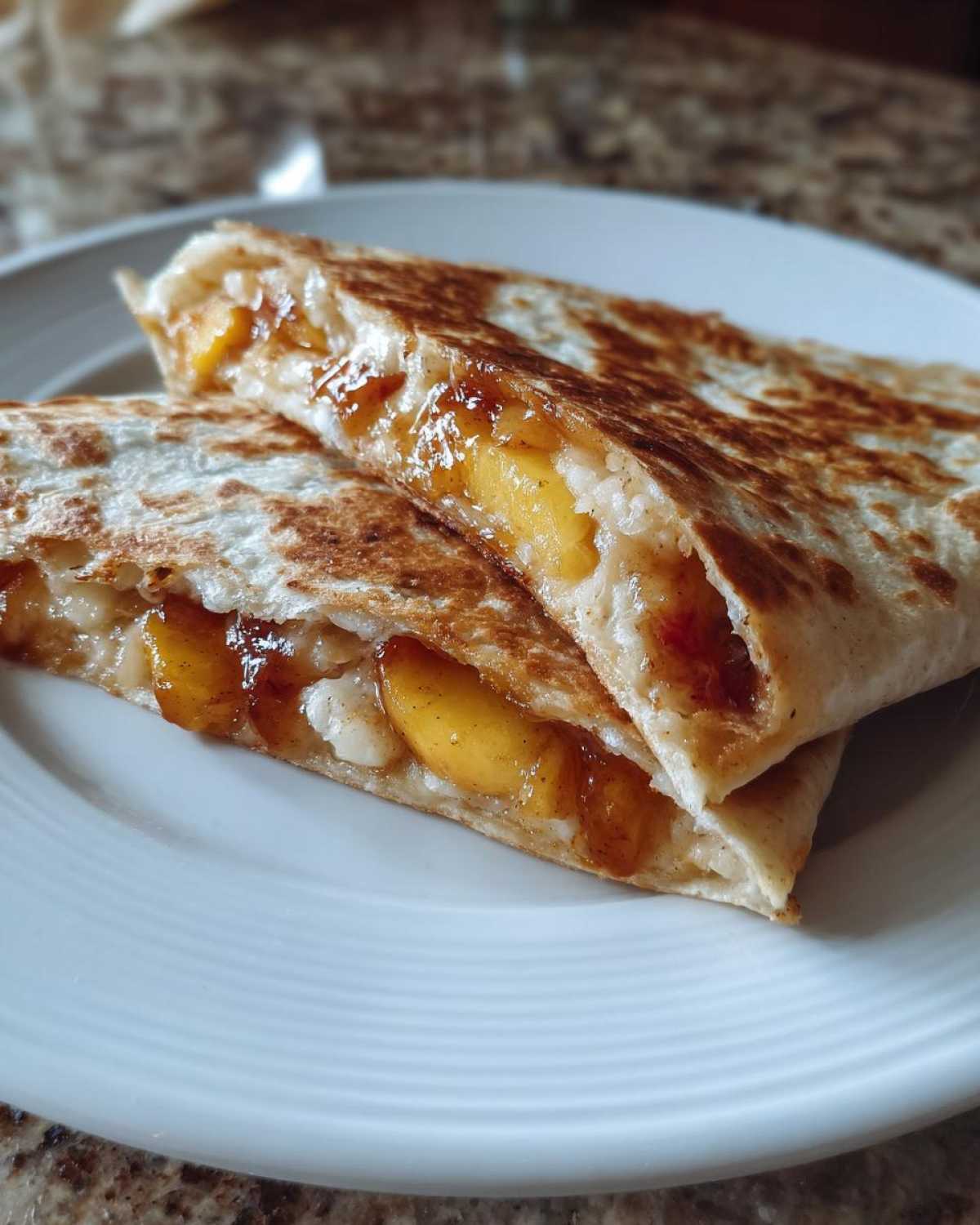 Brown Sugar Peach Breakfast Quesadilla - detail 1