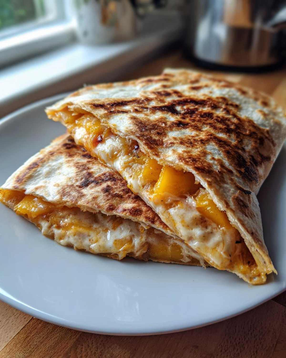 Brown Sugar Peach Breakfast Quesadilla - detail 3