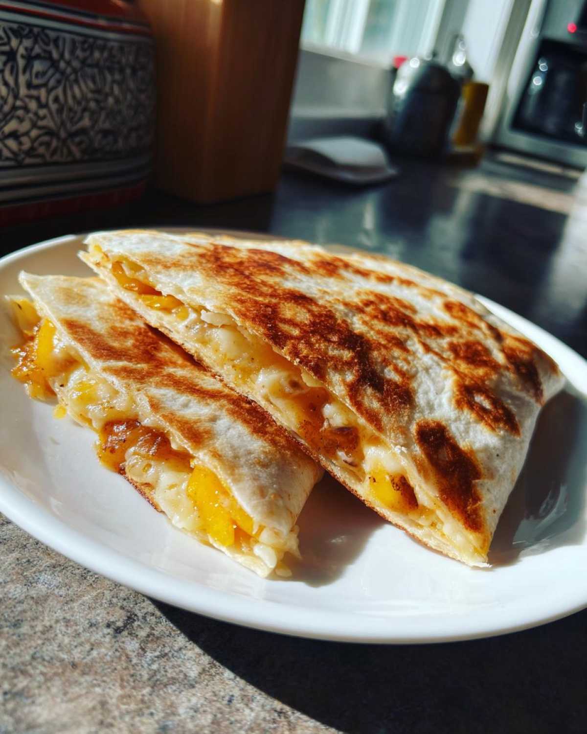 Brown Sugar Peach Breakfast Quesadilla - detail 4