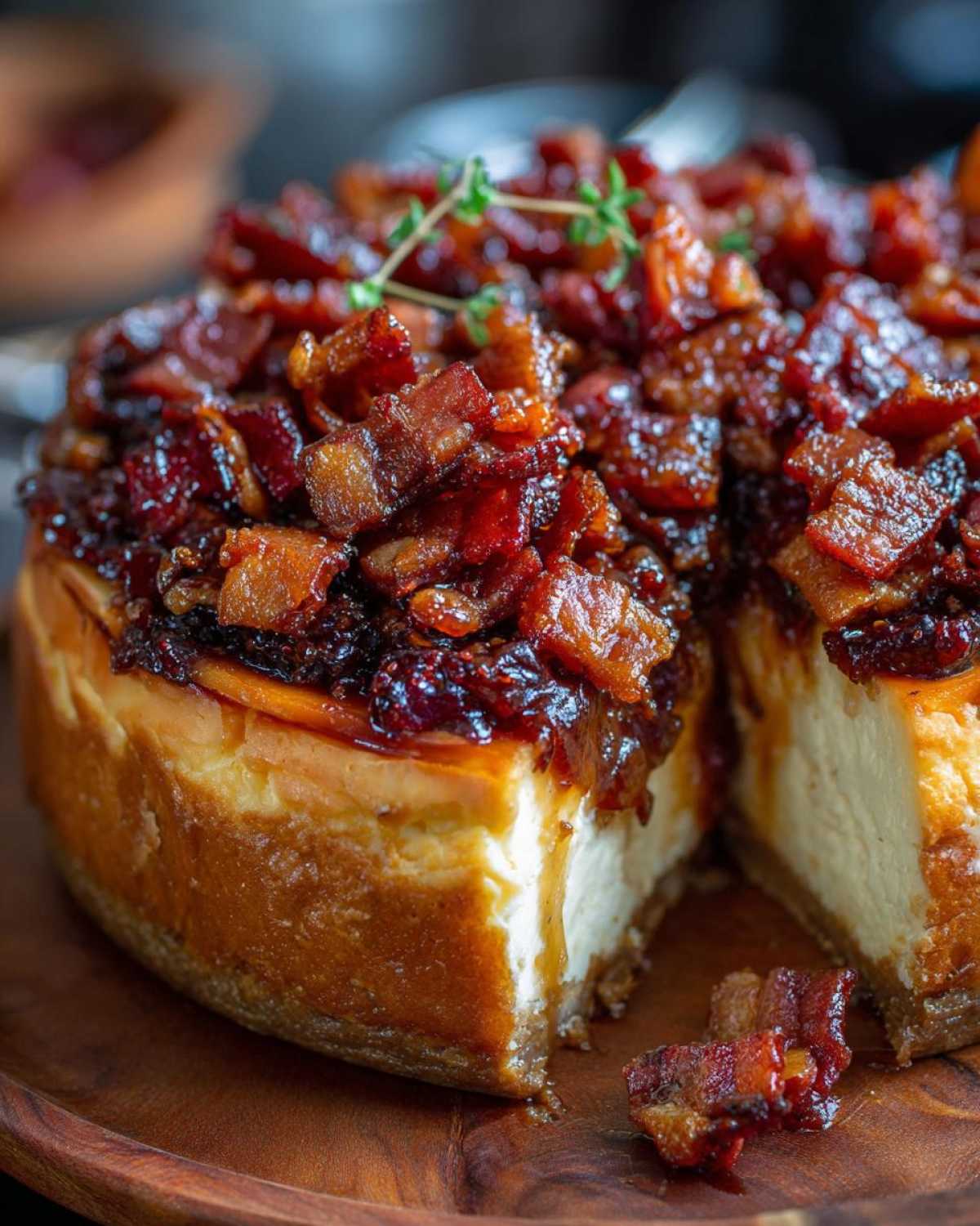 Candied Bacon Bourbon Cheesecake - detail 2
