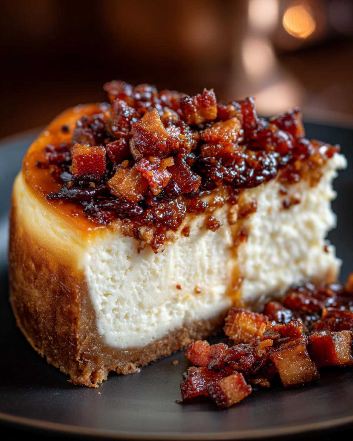Candied Bacon Bourbon Cheesecake - detail 3