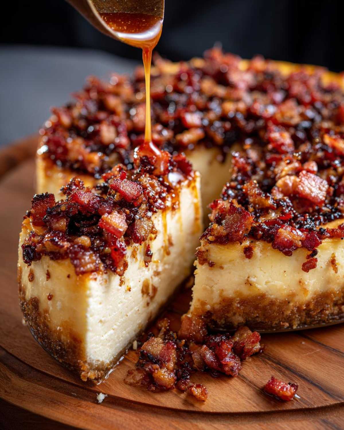 Candied Bacon Bourbon Cheesecake - detail 4