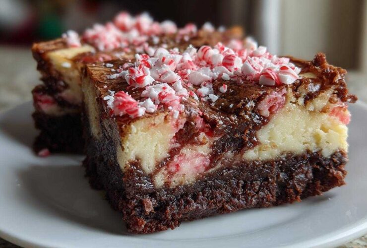 Candy Cane Cheesecake Brownies