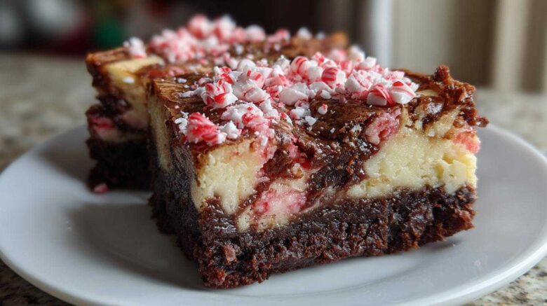 Candy Cane Cheesecake Brownies