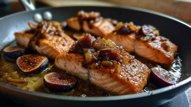 Caramelized Onion & Fig Baked Salmon