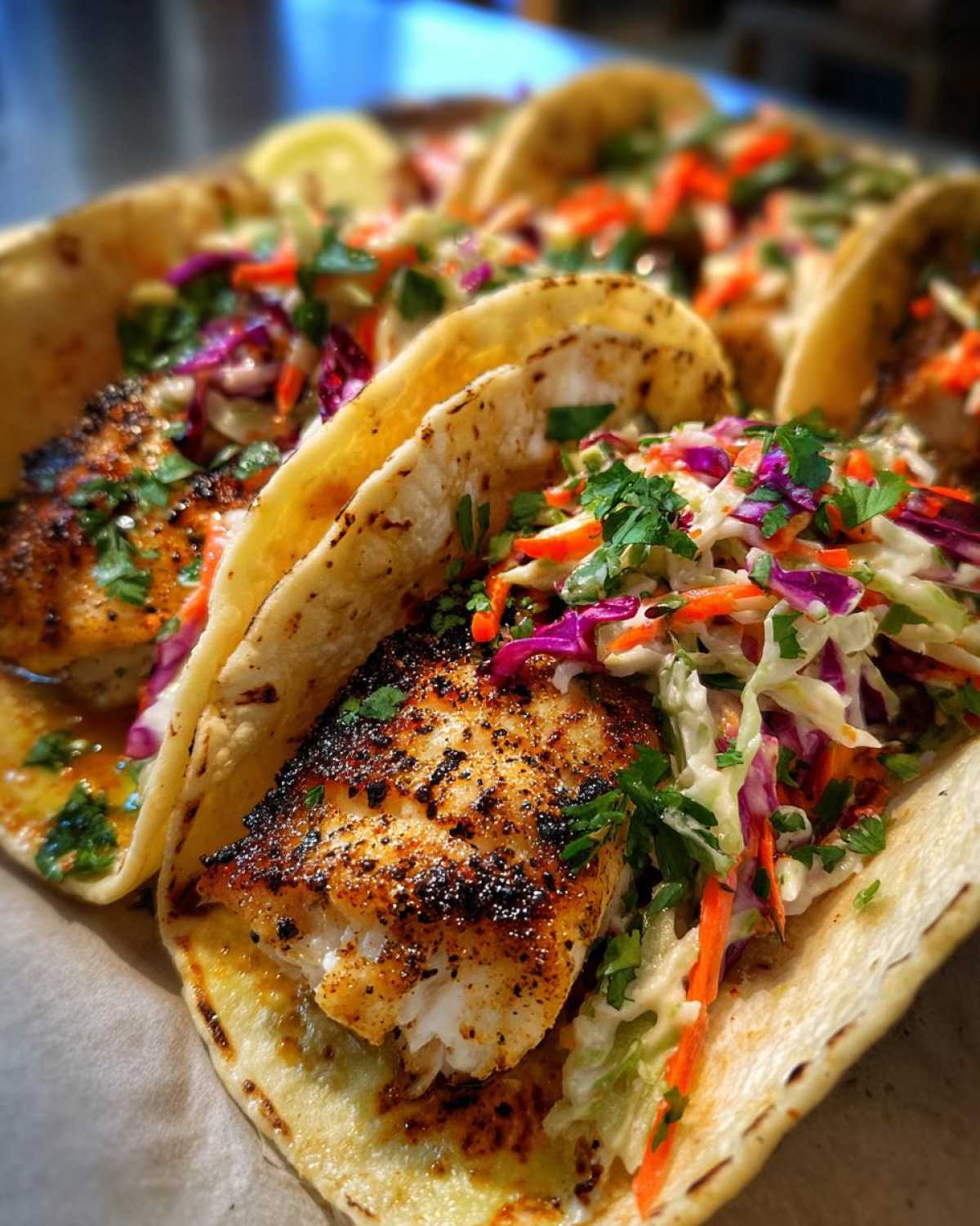 Chipotle Lime Grilled Fish Tacos - detail 2