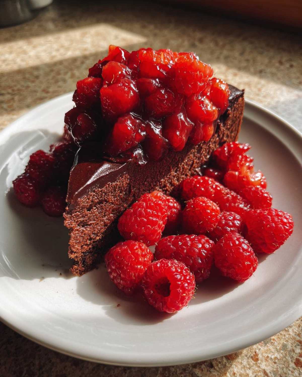 Chocolate Avocado Torte with Raspberry Salsa - detail 1