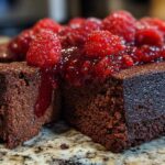 Chocolate Avocado Torte with Raspberry Salsa