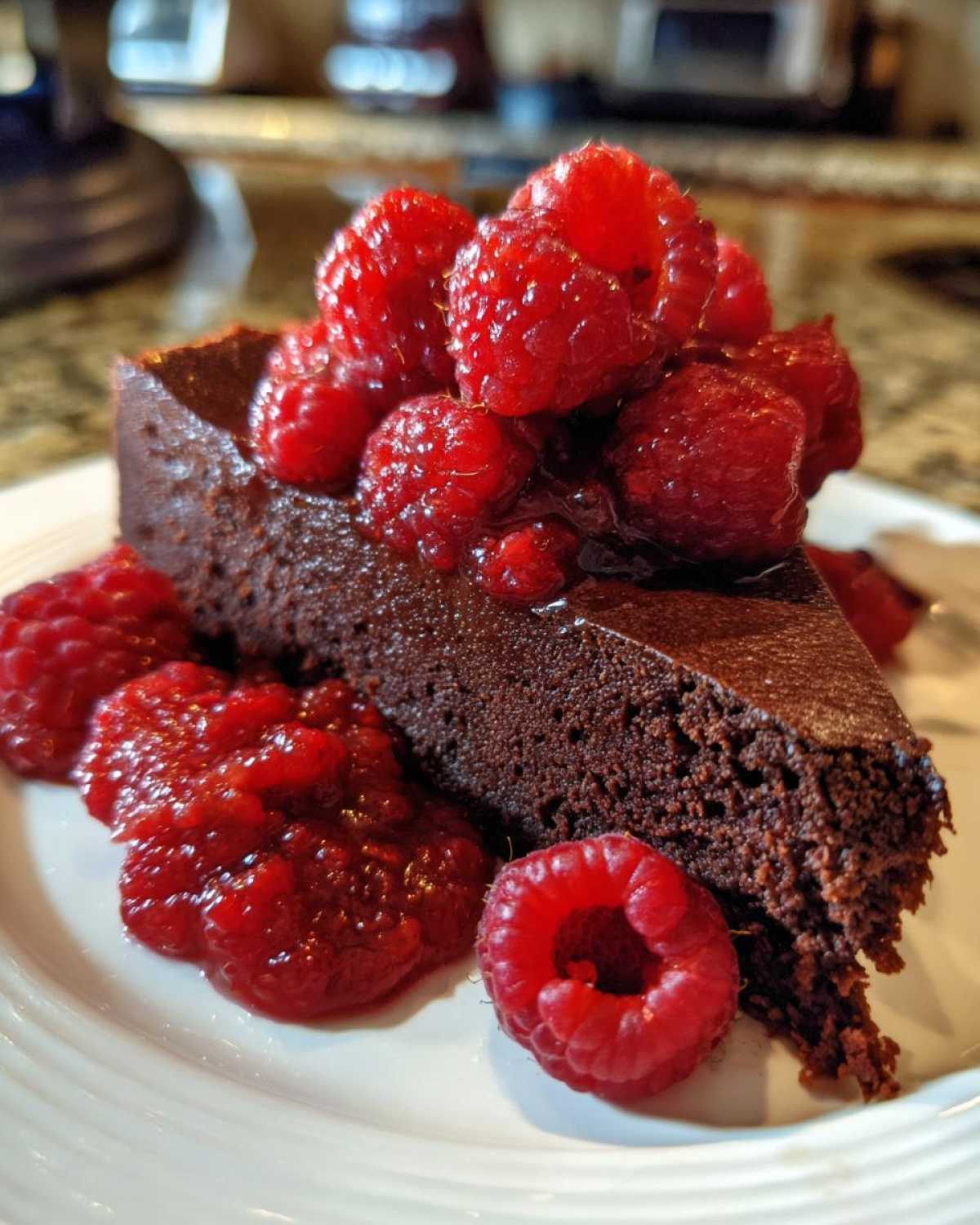 Chocolate Avocado Torte with Raspberry Salsa - detail 2