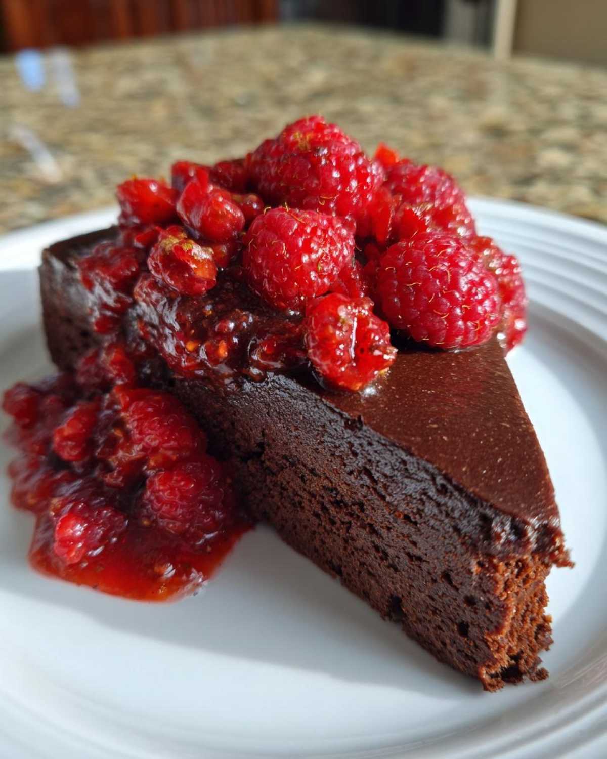Chocolate Avocado Torte with Raspberry Salsa - detail 4
