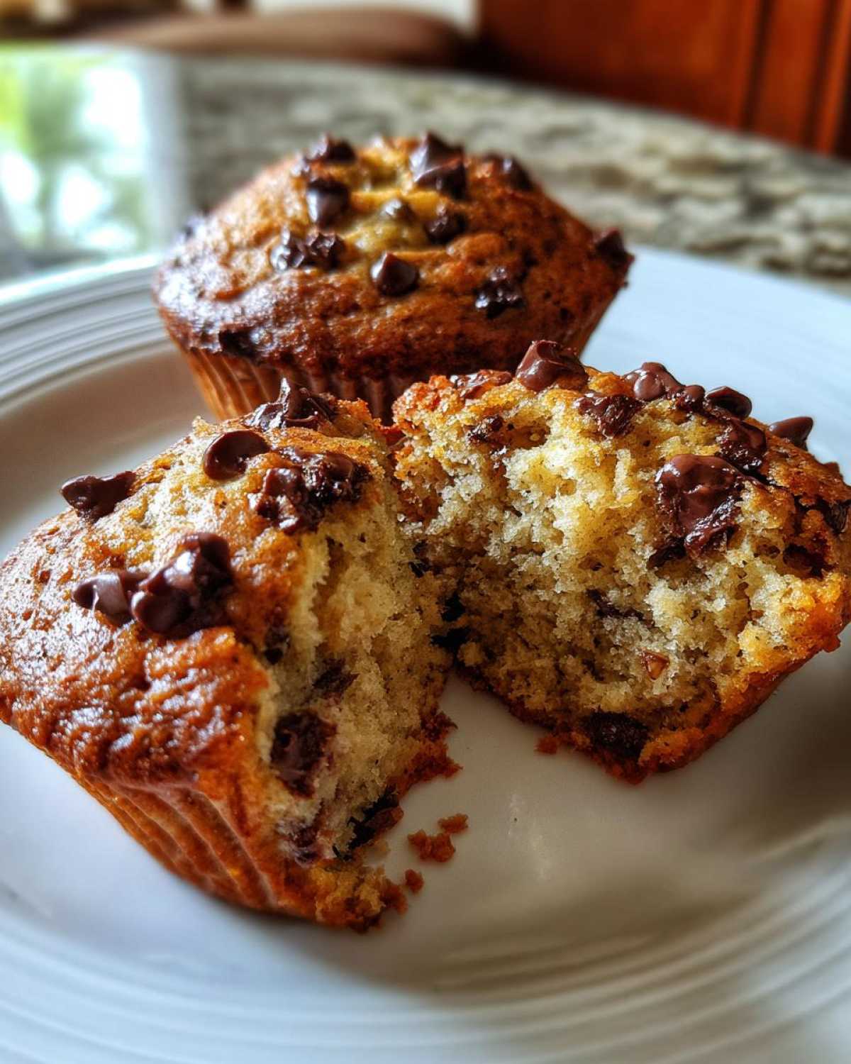Chocolate chip banana muffins - detail 3