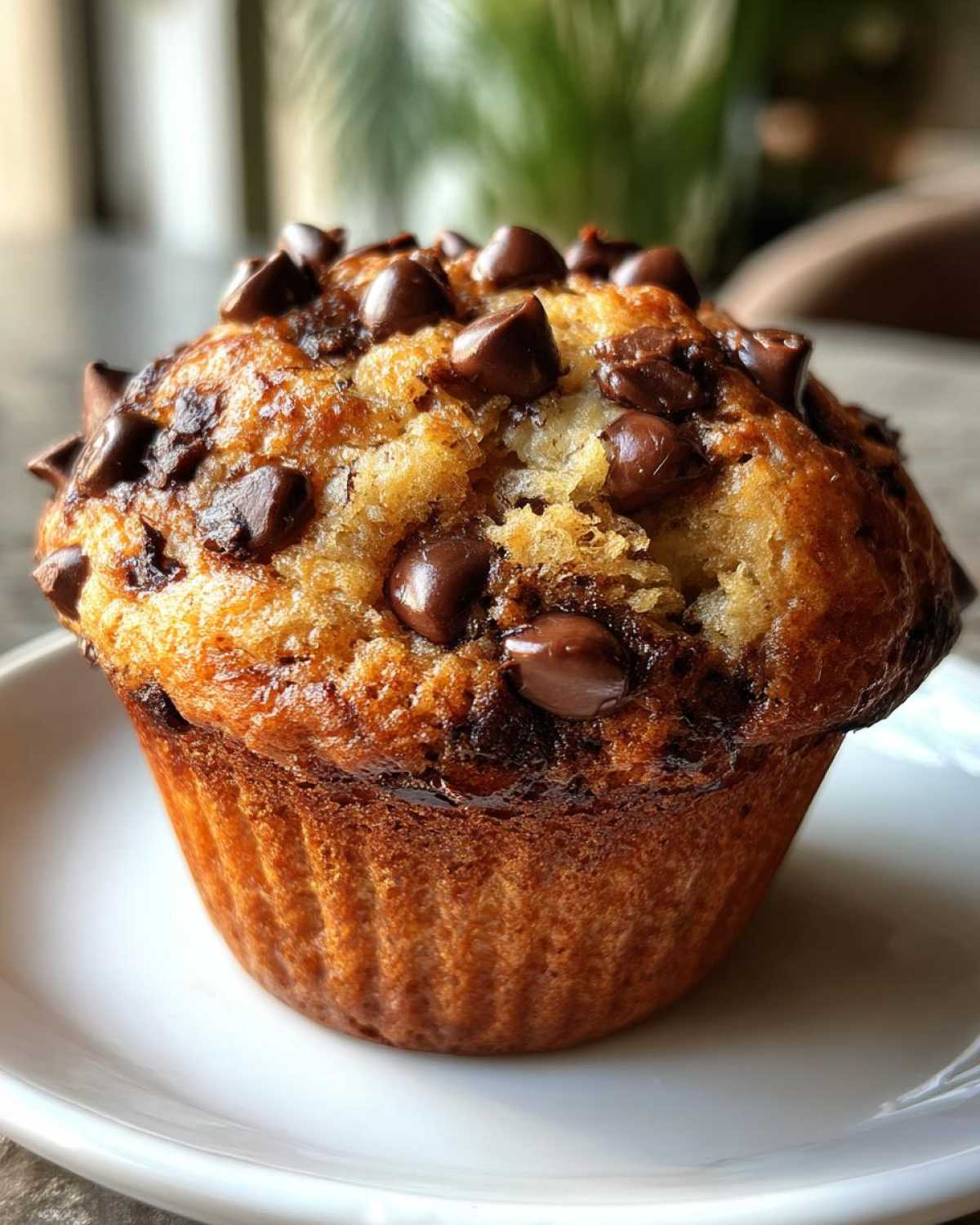Chocolate chip banana muffins - detail 4