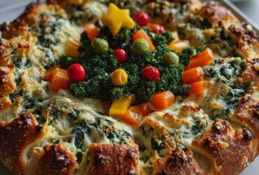 Christmas Tree Spinach Dip Wreath