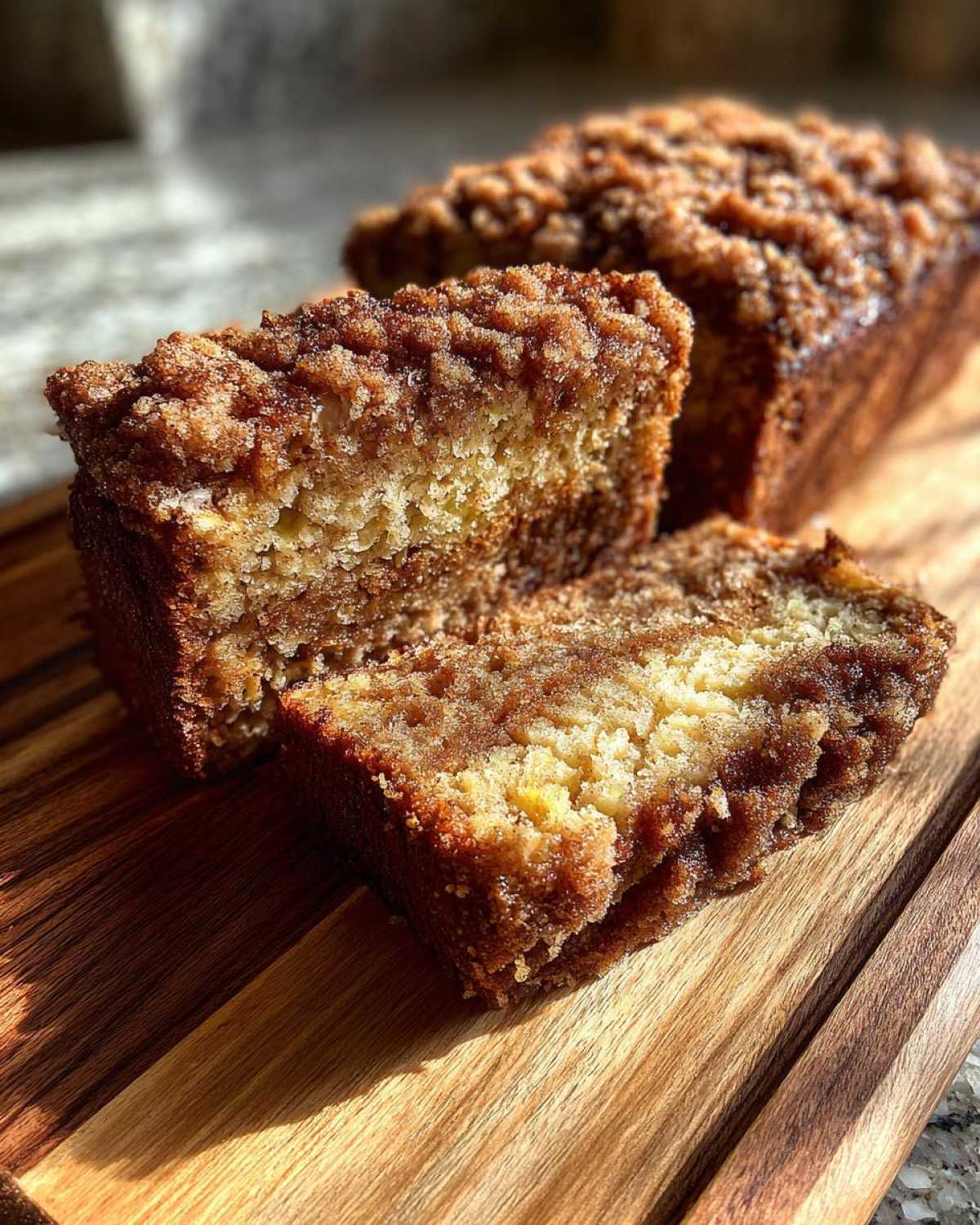 Cinnamon Streusel Topped Zucchini Bread Bakery Style - detail 2
