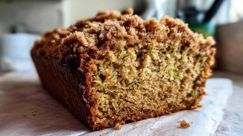 Cinnamon Streusel Topped Zucchini Bread Bakery Style