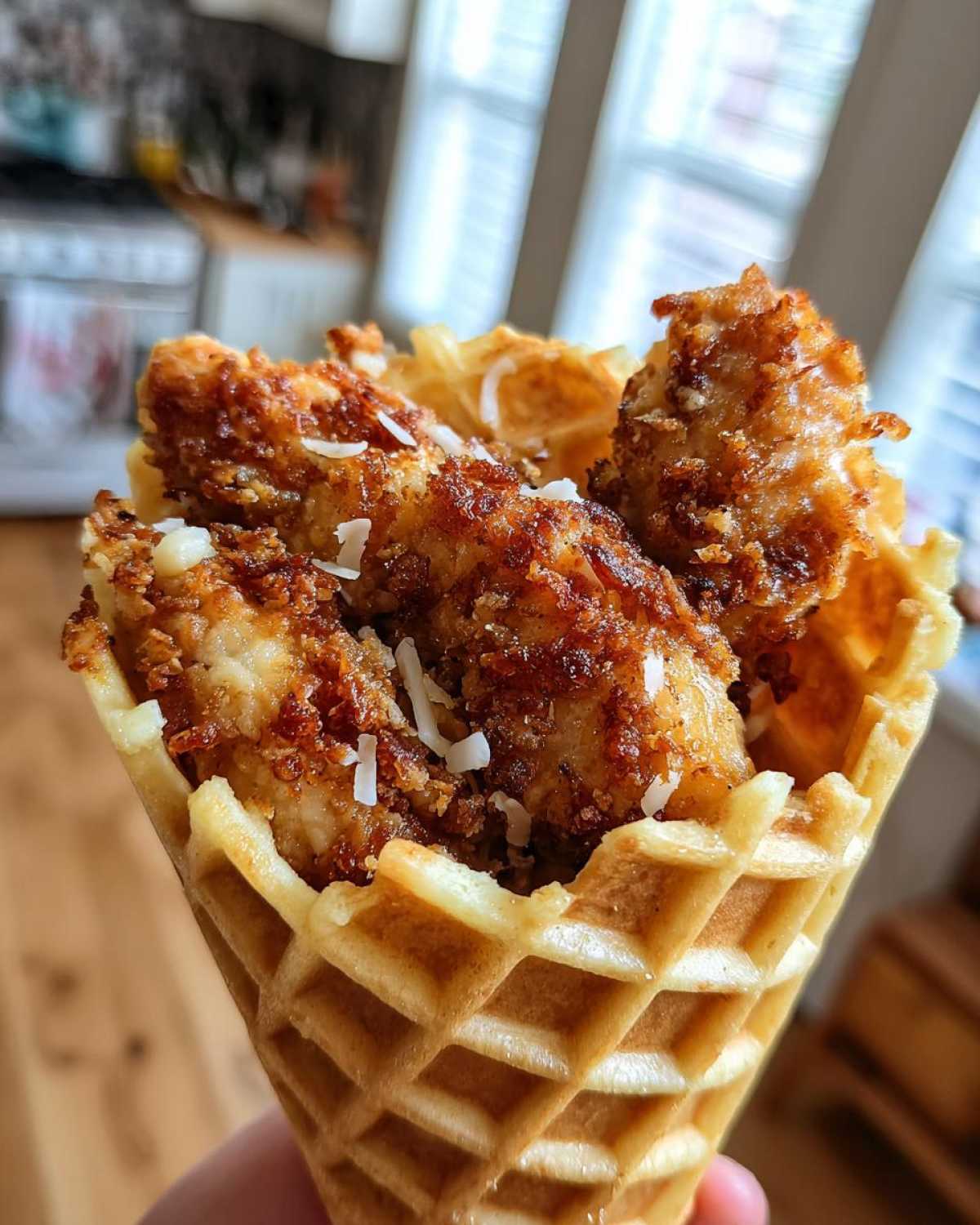 Coconut Chicken Waffle Cones - detail 3
