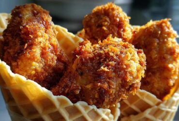Coconut Chicken Waffle Cones