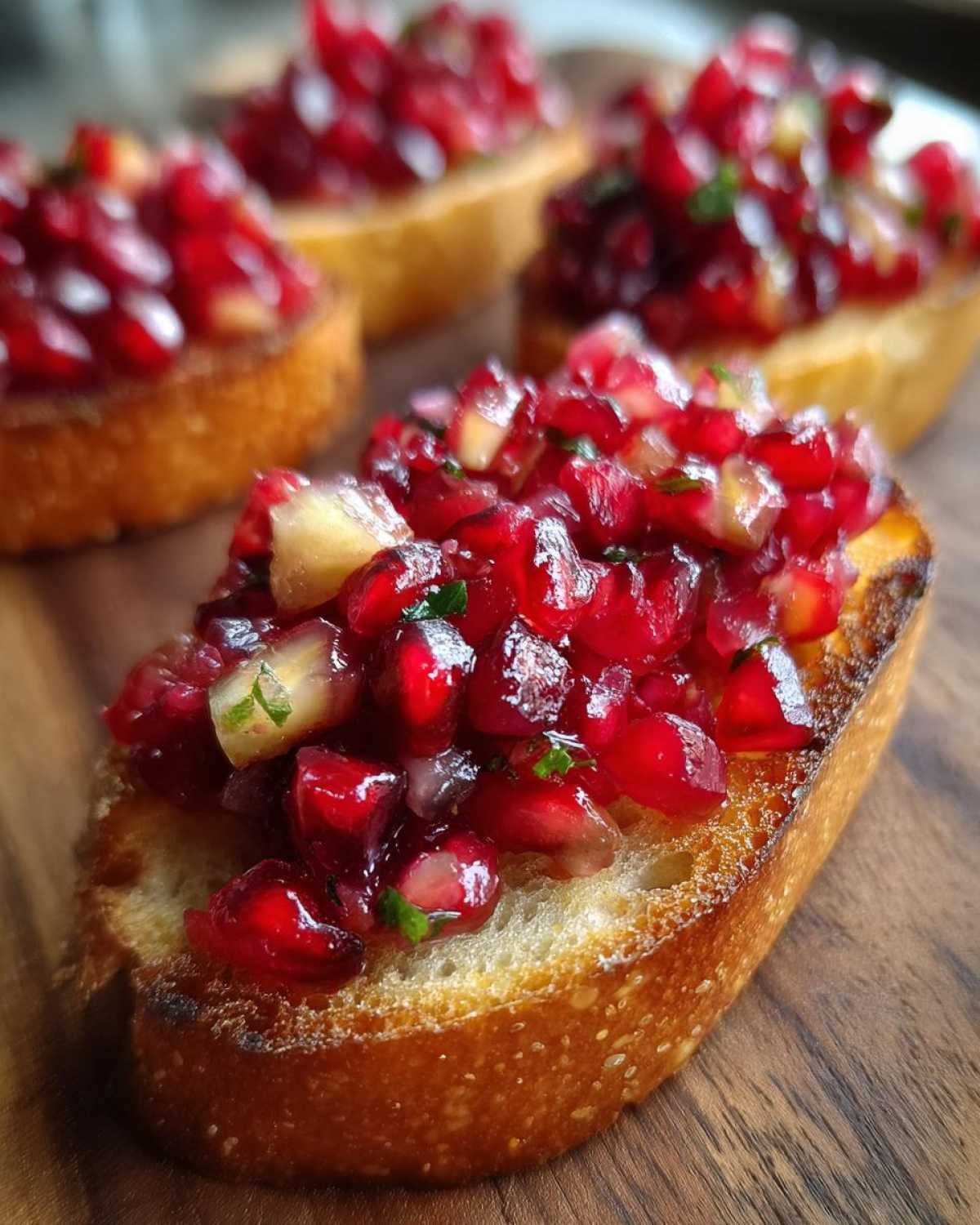 Cranberry Pomegranate Salsa Bruschetta - detail 1