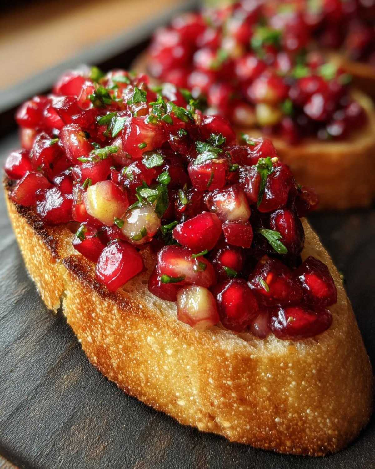 Cranberry Pomegranate Salsa Bruschetta - detail 4