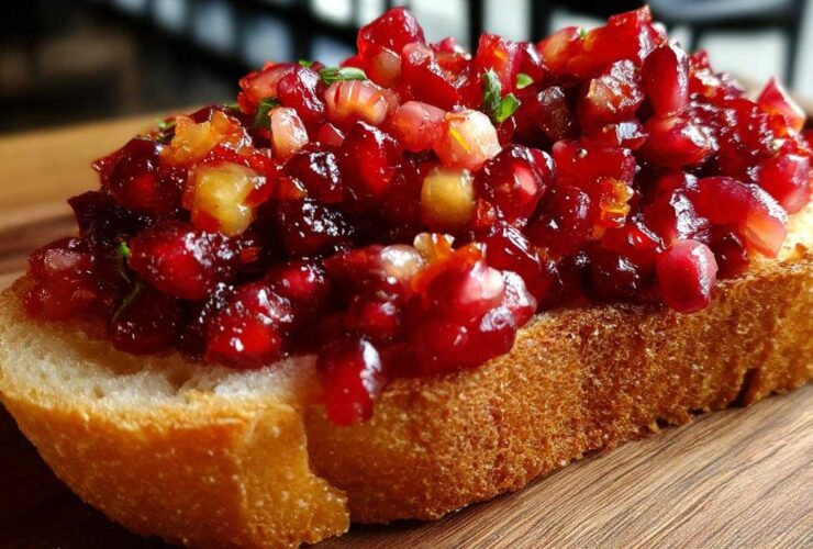 Cranberry Pomegranate Salsa Bruschetta