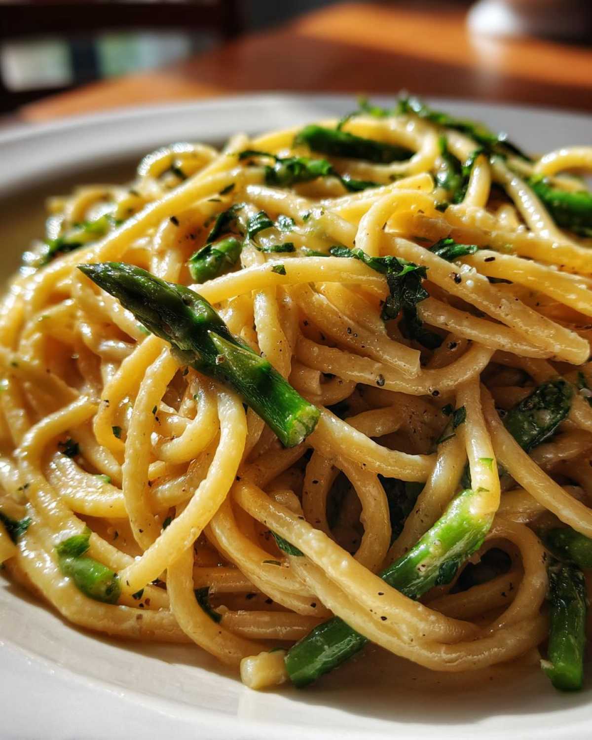 Creamy Lemon Garlic Pasta with Asparagus - detail 3