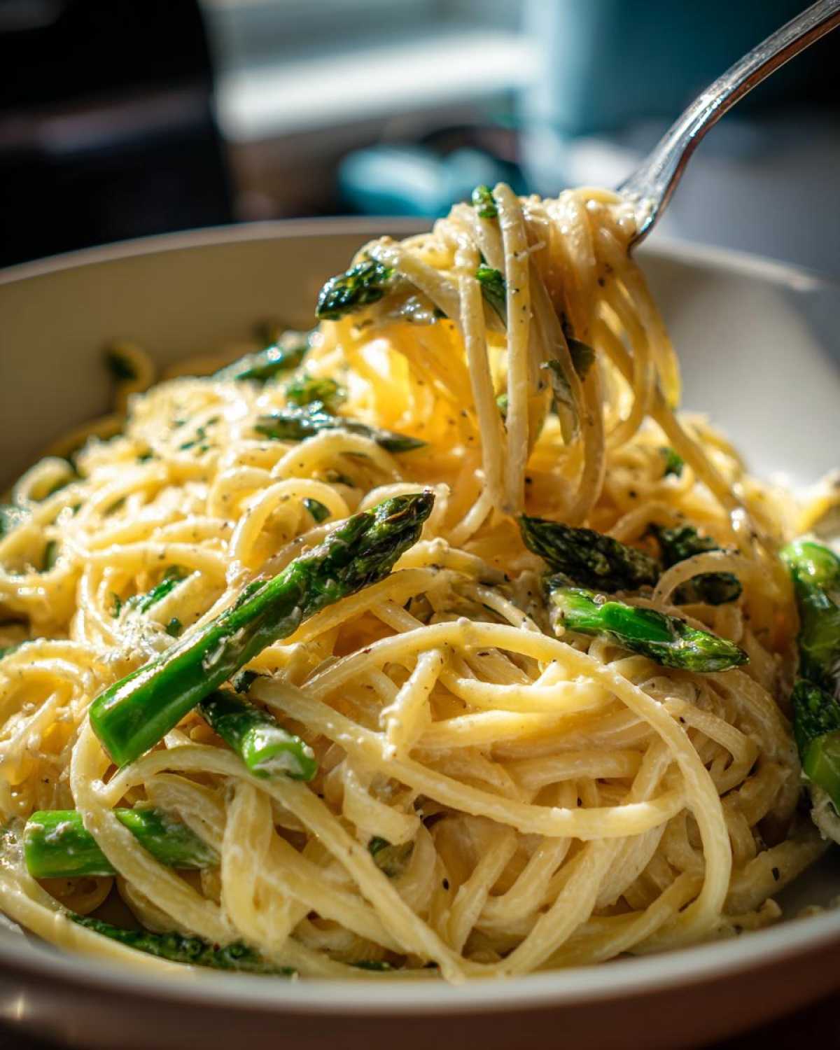 Creamy Lemon Garlic Pasta with Asparagus - detail 4