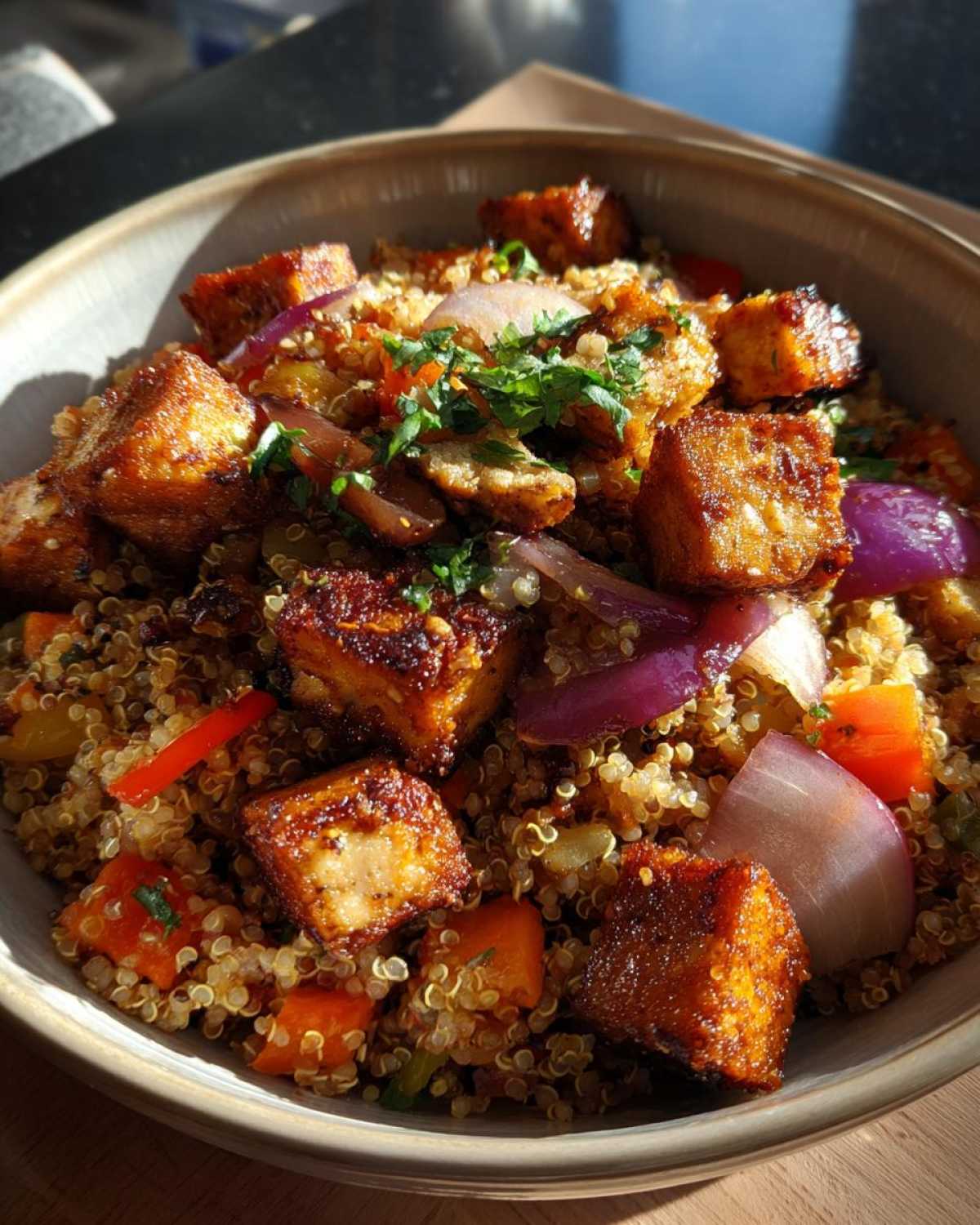 Crispy Tofu Quinoa Pilaf - detail 4