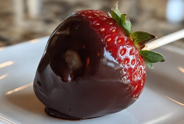 Dark Chocolate-Covered Strawberry Pops