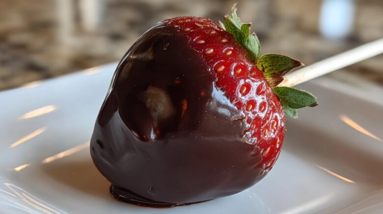 Dark Chocolate-Covered Strawberry Pops
