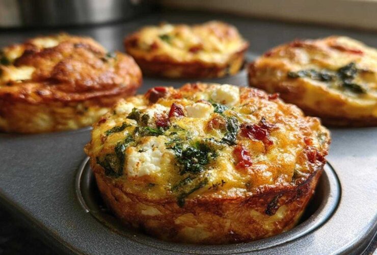 Egg Muffins with Kale, Feta and Sun-Dried Tomatoes