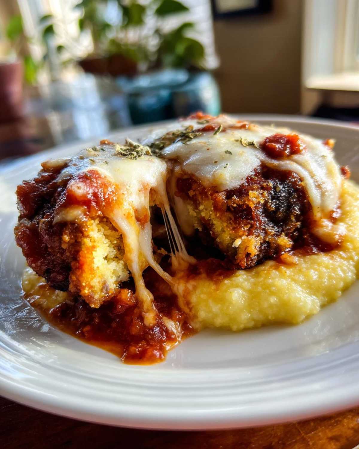 Eggplant Parmesan Over Polenta - detail 4