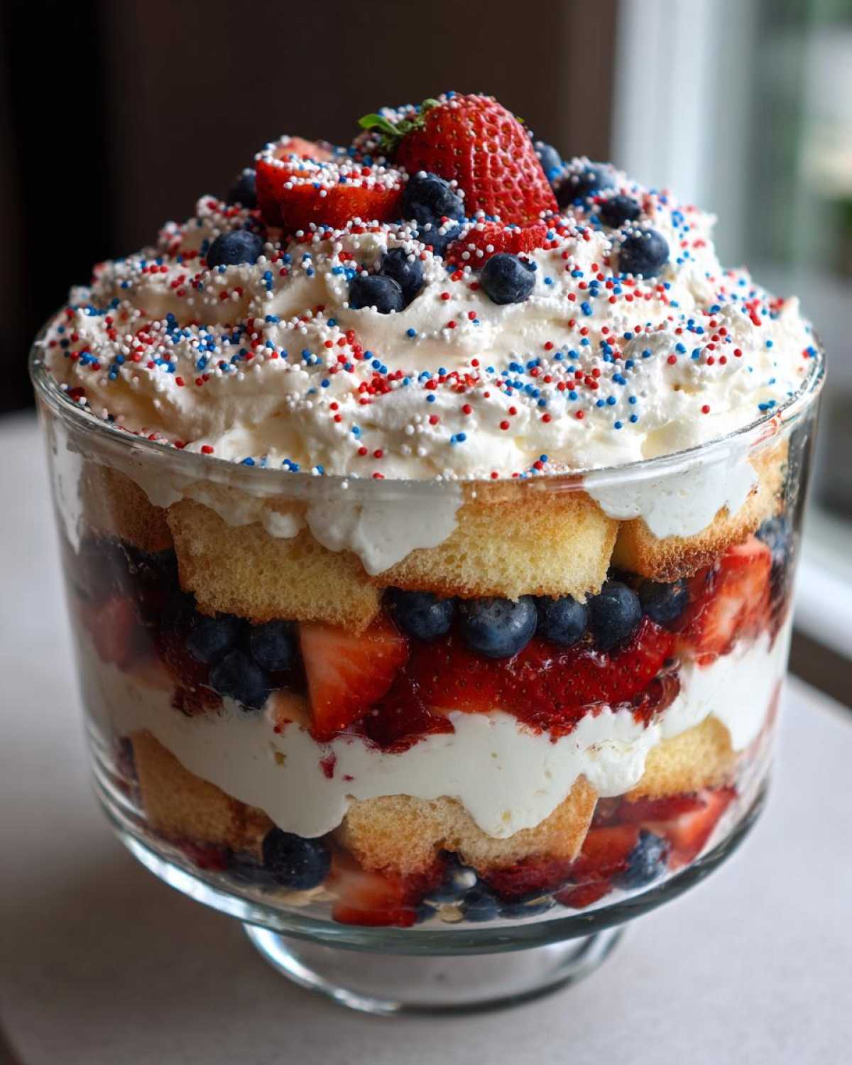 Fourth of July Berry Trifle - detail 1