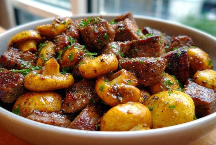 Garlic Butter Steak Bites with Mushrooms