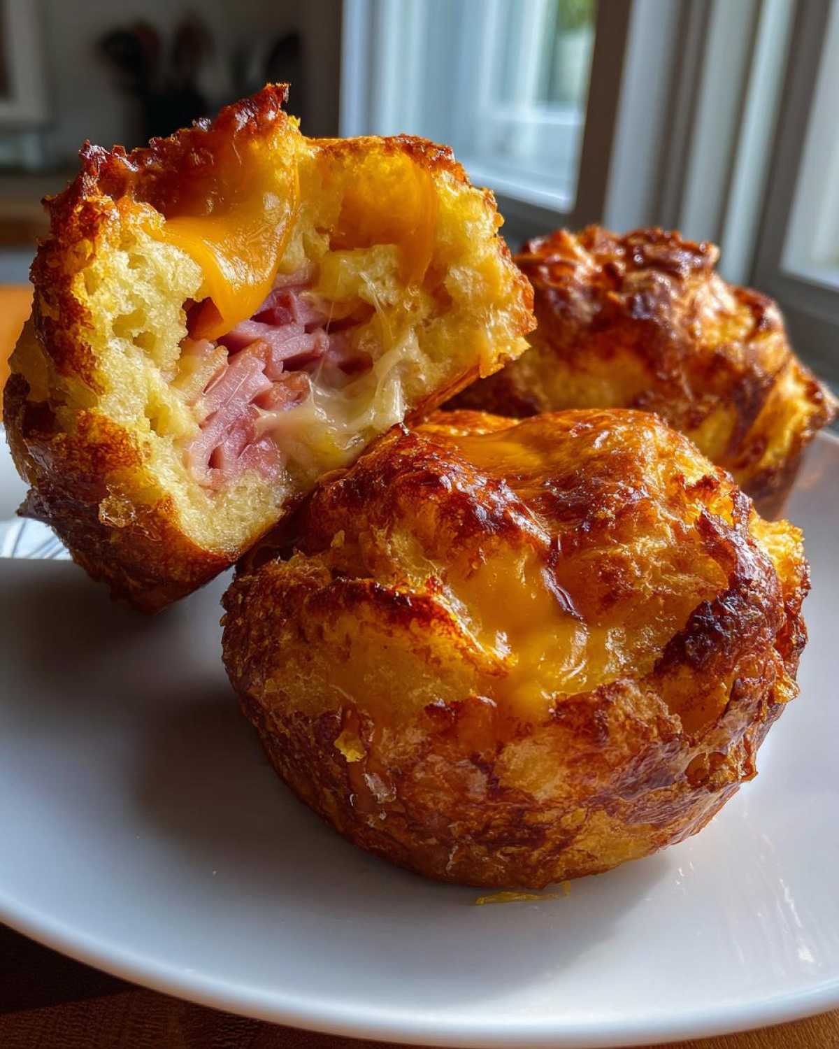 Glazed Ham and Cheddar Popovers - detail 1