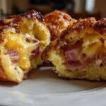 Glazed Ham and Cheddar Popovers
