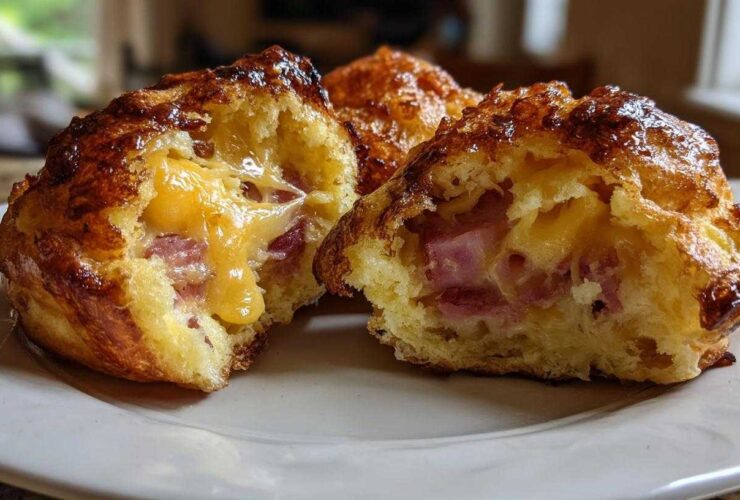 Glazed Ham and Cheddar Popovers